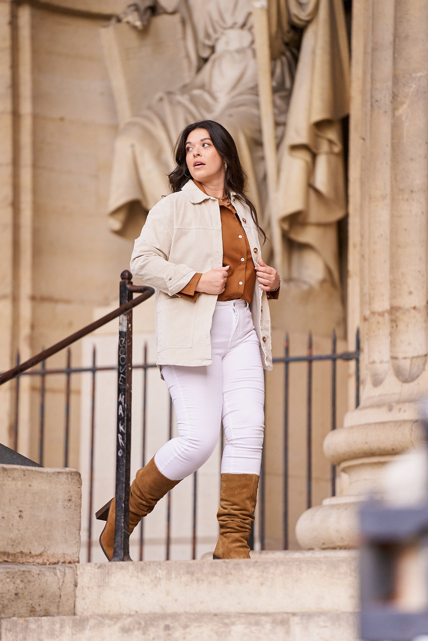 Jean Chloé Curvy - denim blanc - Oraije Paris